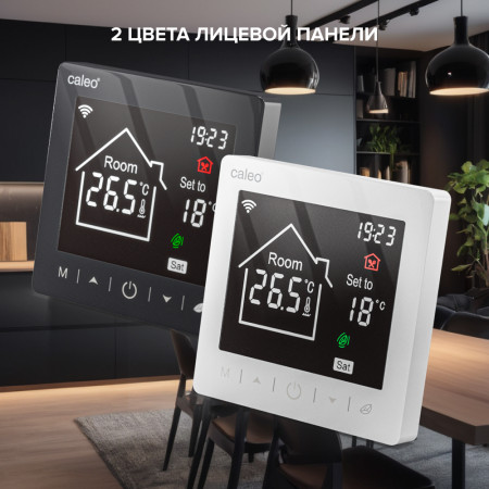 Wi-Fi терморегулятор CALEO C947 Wi-Fi Черный для теплого пола