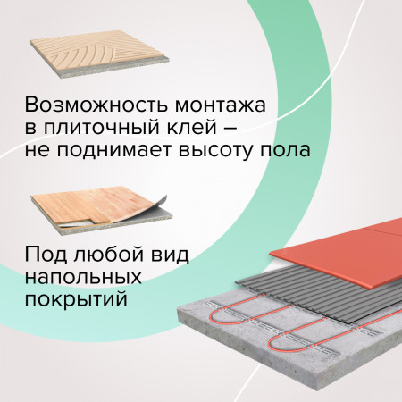 Кабельный теплый пол CALEO CABLE 18w-50 (50,0 м)