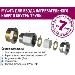 Муфта xLayder для ввода нагревательного кабеля внутрь трубы
