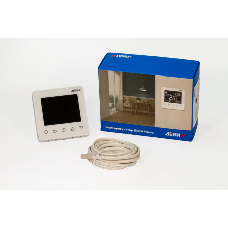 Терморегулятор ДЕВИ Prime Wi-Fi white с датчиком пола