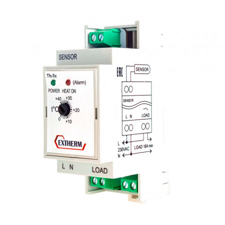 Терморегулятор EXTHERM Th-FIX для обогрева поверхностей с фиксированной температурой (морозильных камер, труб, резервуаров, теплых полов)