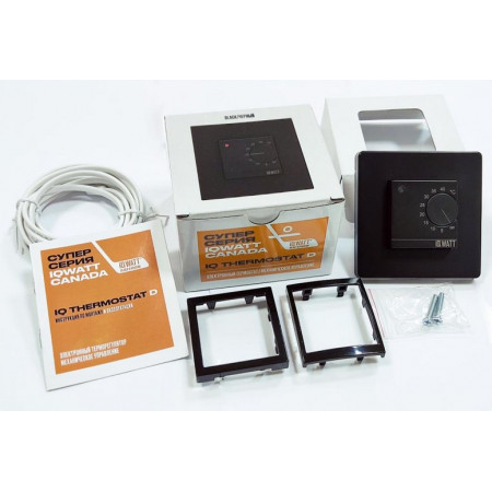Терморегулятор для теплого пола IQWATT  IQ THERMOSTAT D механический (черный)