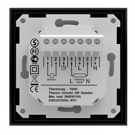 Терморегулятор для теплого пола Thermoreg TI-200 Design Black