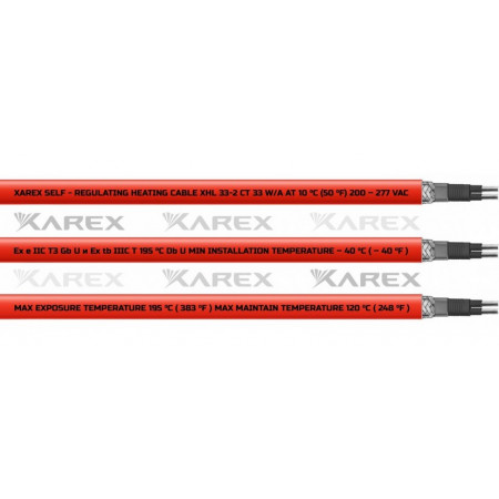 Взрывозащищенный греющий кабель XAREX XHL 33-2 CT (33 Вт/м, T3)