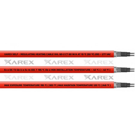 Взрывозащищенный греющий кабель XAREX XHL 60-2 CT (60 Вт/м, T3)