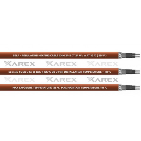 Взрывозащищенный греющий кабель XAREX XHM 24-2 CT (24 Вт/м, T4)