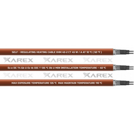 Взрывозащищенный греющий кабель XAREX XHM 45-2 CT (45 Вт/м, T4)